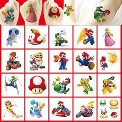 20Pcs Cartoon Super Mario Bros Tattoo Sticker Children's Reward Sticker Pack Cute Pikachu Laptop Skin Stickers