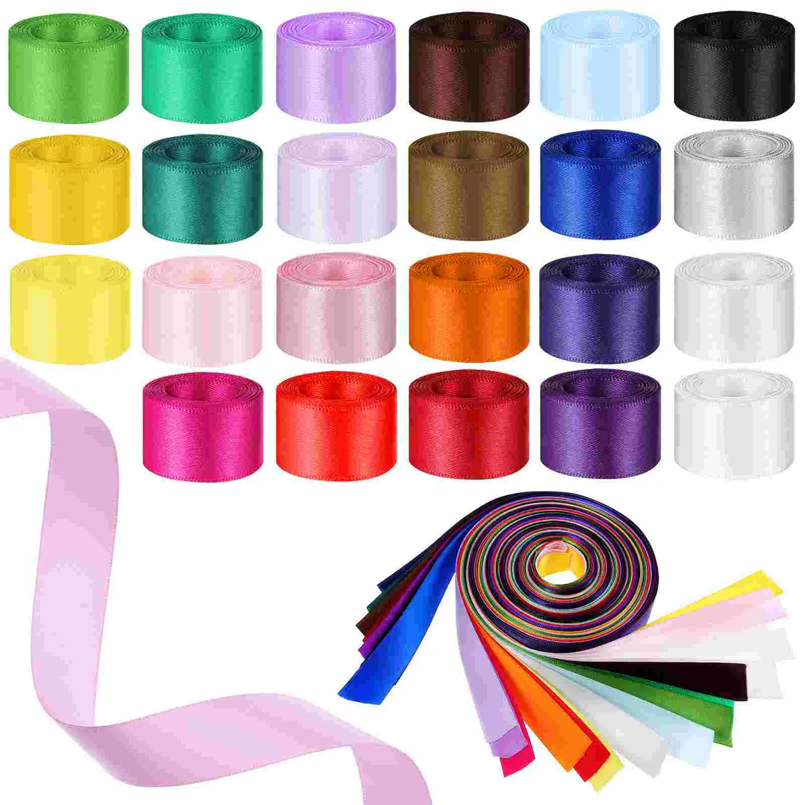 

Colored Ribbon Embellishing Card Decorate Double Face Satin Cleanse Flower Bouquet for Wreaths Child