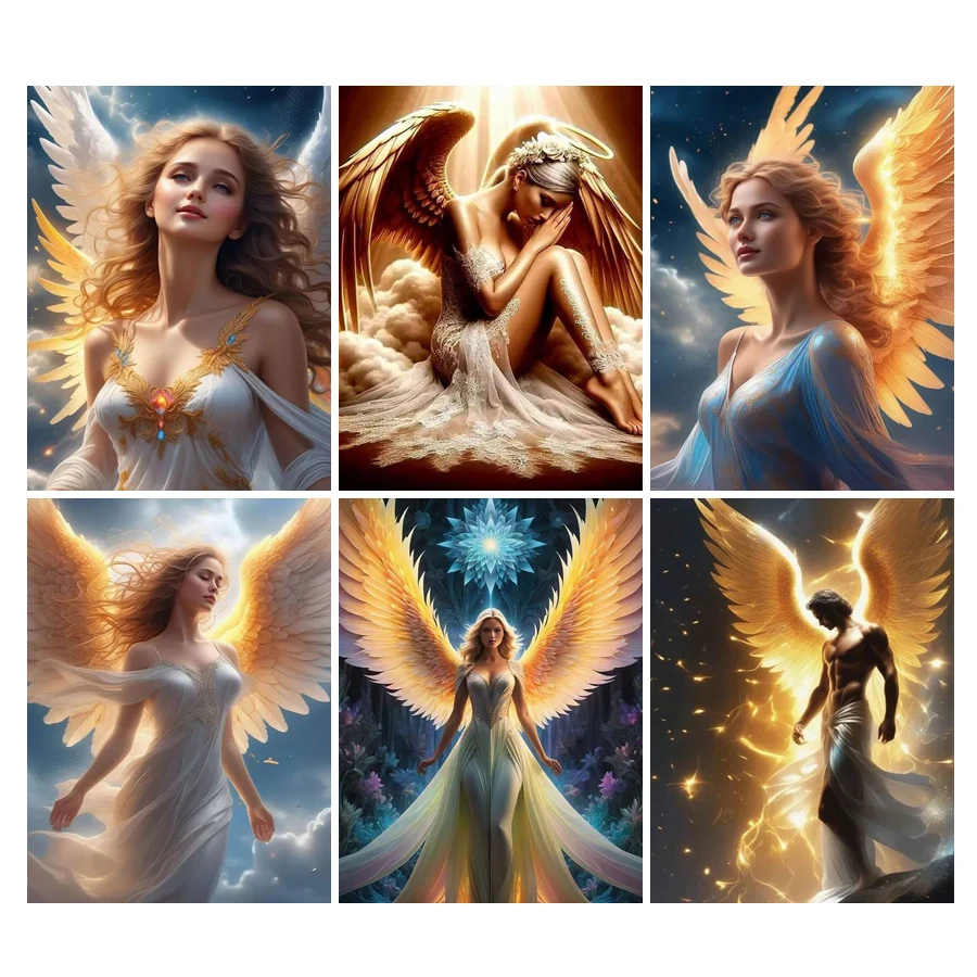 Diy Full Mosaic Art Angel Girl Diamond Painting New Collection 2024 Fantasy Women Rhinestone Embroidery Picture Wall Decor