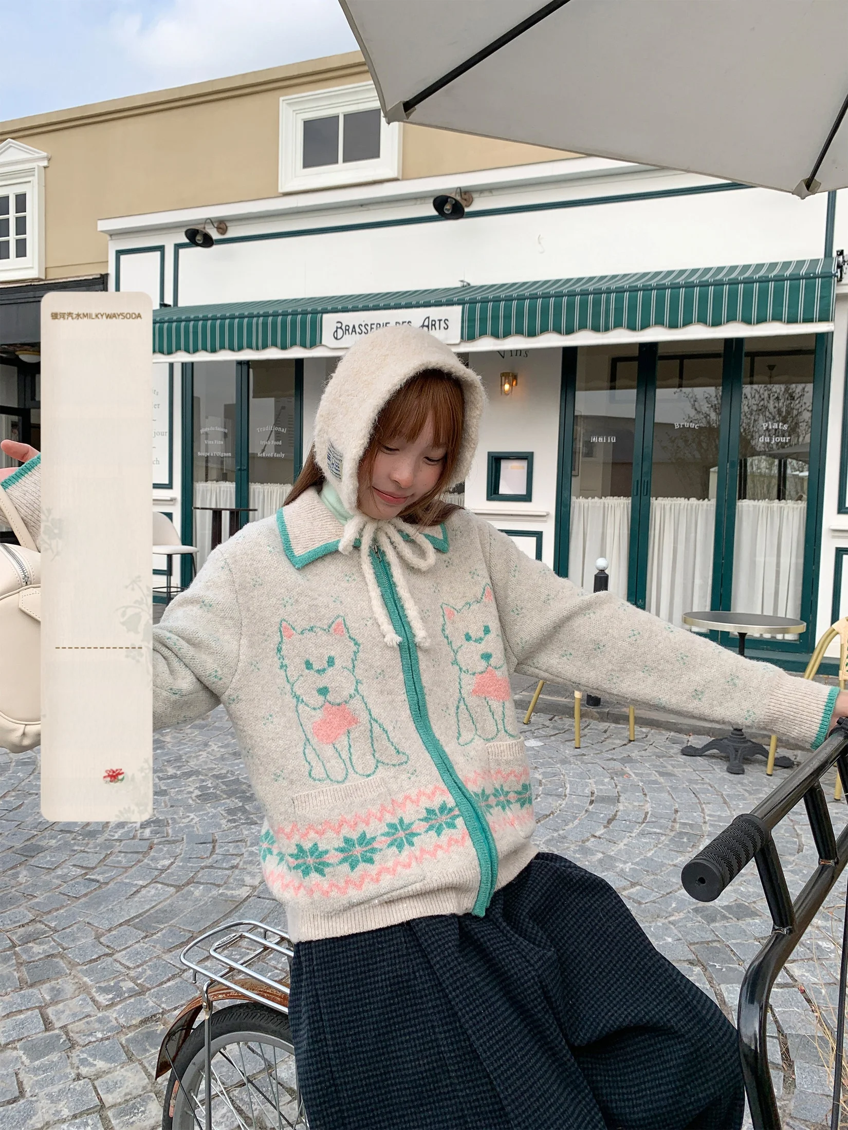 

Milkywaysoda Forest Whisper женский вязаный кардиган Lazy Sle круглый Ne Long Sve свитер из смеси полиэстера осень-зима