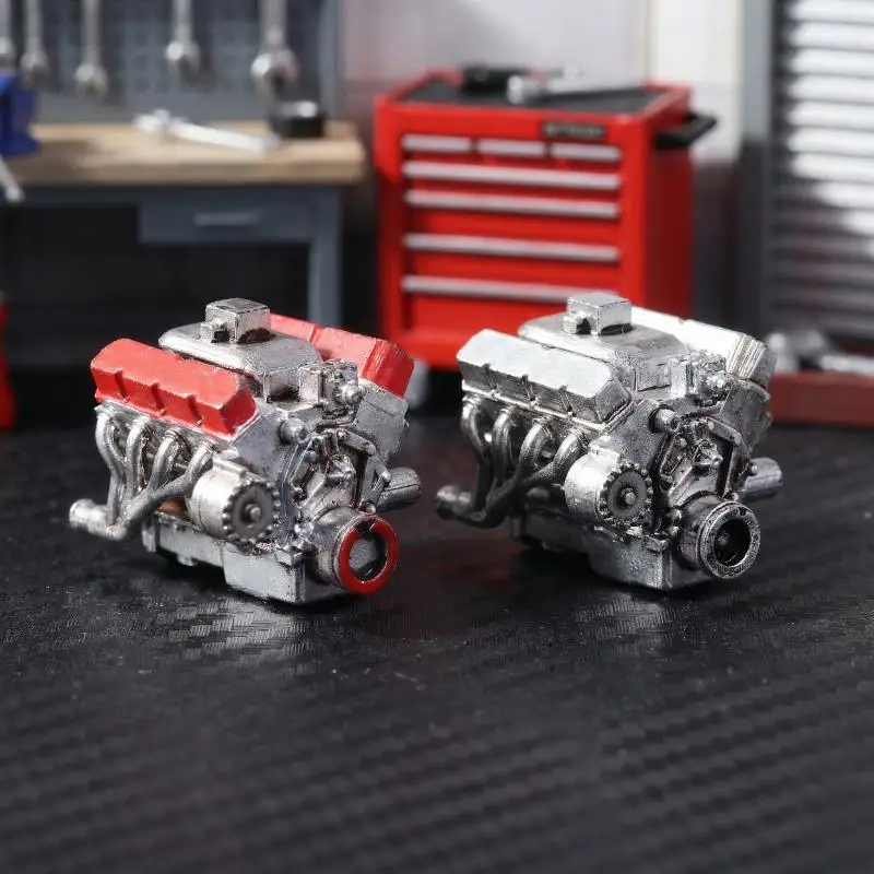 1:64 Miniature Simulated Engine Model Sand Table Micro Garage Scene Ornament for Collector Display Decoration