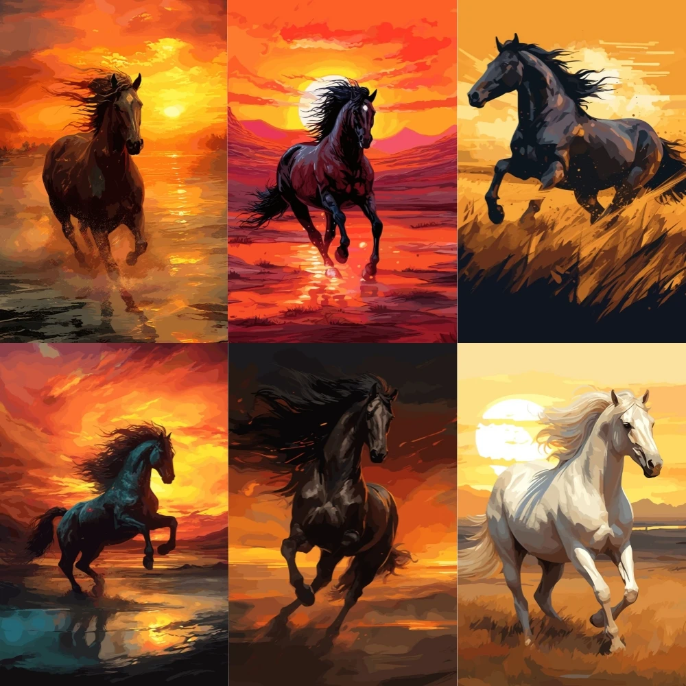 5D DIY Galloping Horse Diamond Painting New 2023 Full Rhinestone Mosaic Embroidery Cross Stitch Kit Home Decor алмазная мозаика