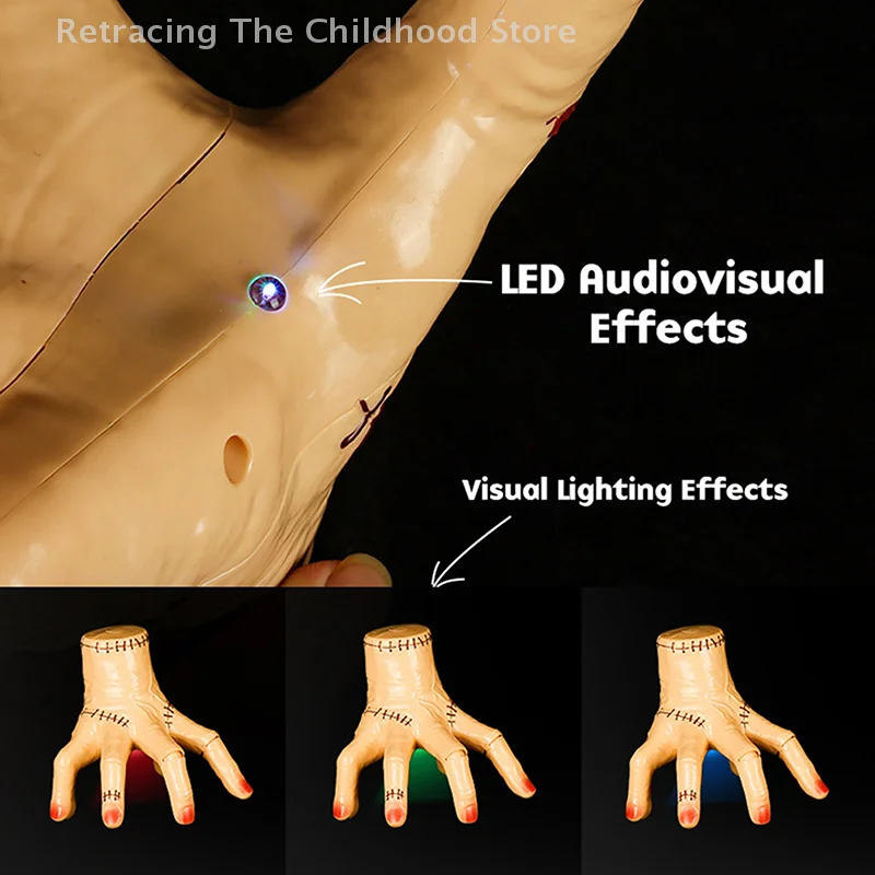 1Pc Fake Ghost Hand Halloween Speelgoed Met Muziek Licht Addams Thing Cosplay Hand Enge Rekwisieten Halloween Home Decoraties Gift