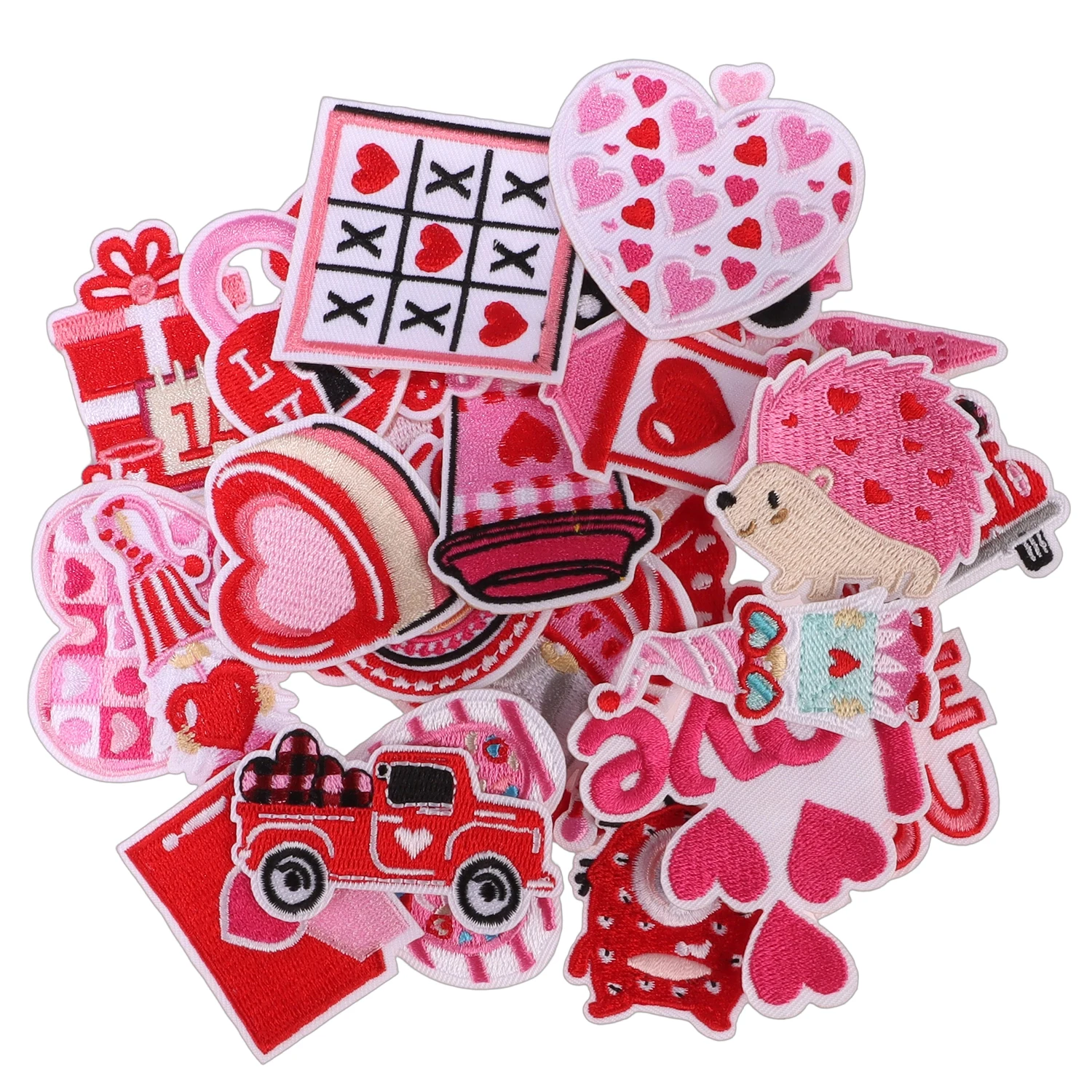 10pcs/set Valentine's Day Cute Style Embroidery Patches For Jeans Jacket DIY Logos Hot Melt & Embroidery Applique Stickes Logo