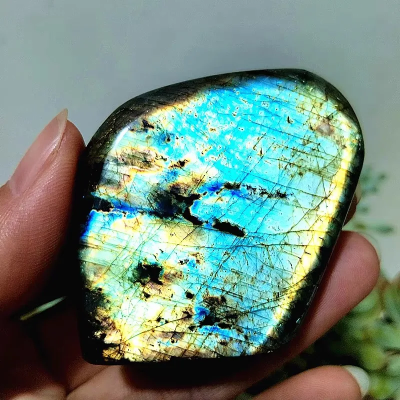Natural Stones Colour Labradorite Palm Stone Witchcraft Meditation Healing Spiritual Reiki Energy feng Shui Room Decor