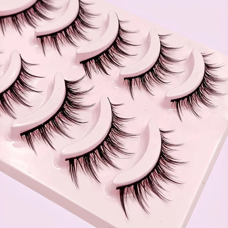 5 Pairs Manga Anime False Eyel - Eyelash Extension Japanese Style 评论和价格