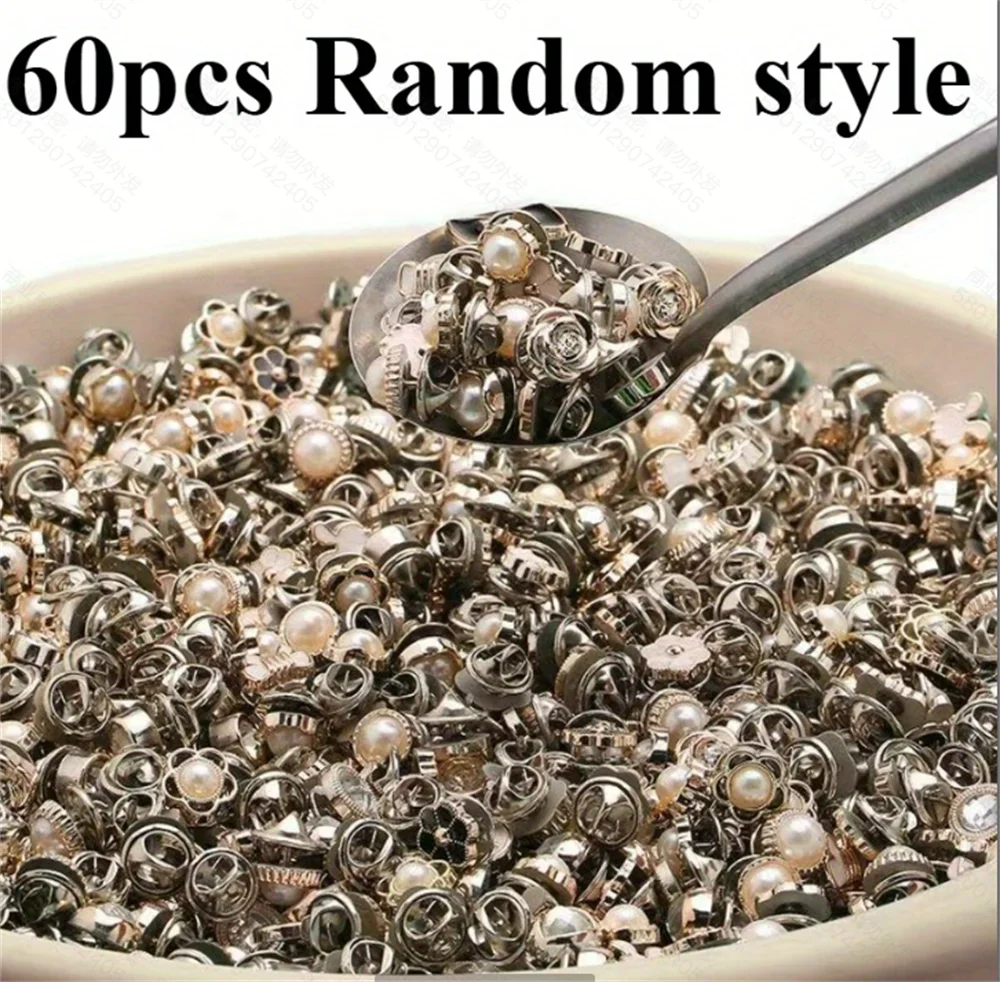 

60 шт., заколки для волос с жемчугом в случайном стиле, мини-заколки сбоку, аксессуары для волос для ежедневного использования