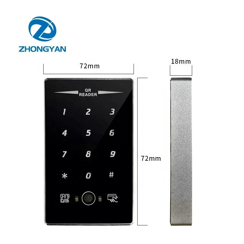 13.56mhz à prova d'água autônomo qr scan touch teclado suporte mifare cartão ic controle de acesso leitor de código qr com rs232 rs485 uart