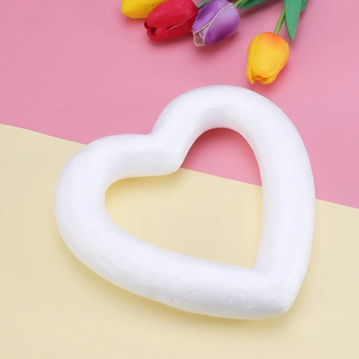 

White Hollow Heart Modeling Foam Polystyrene DIY Craft Decoration Wedding Christmas Valentines School Projects