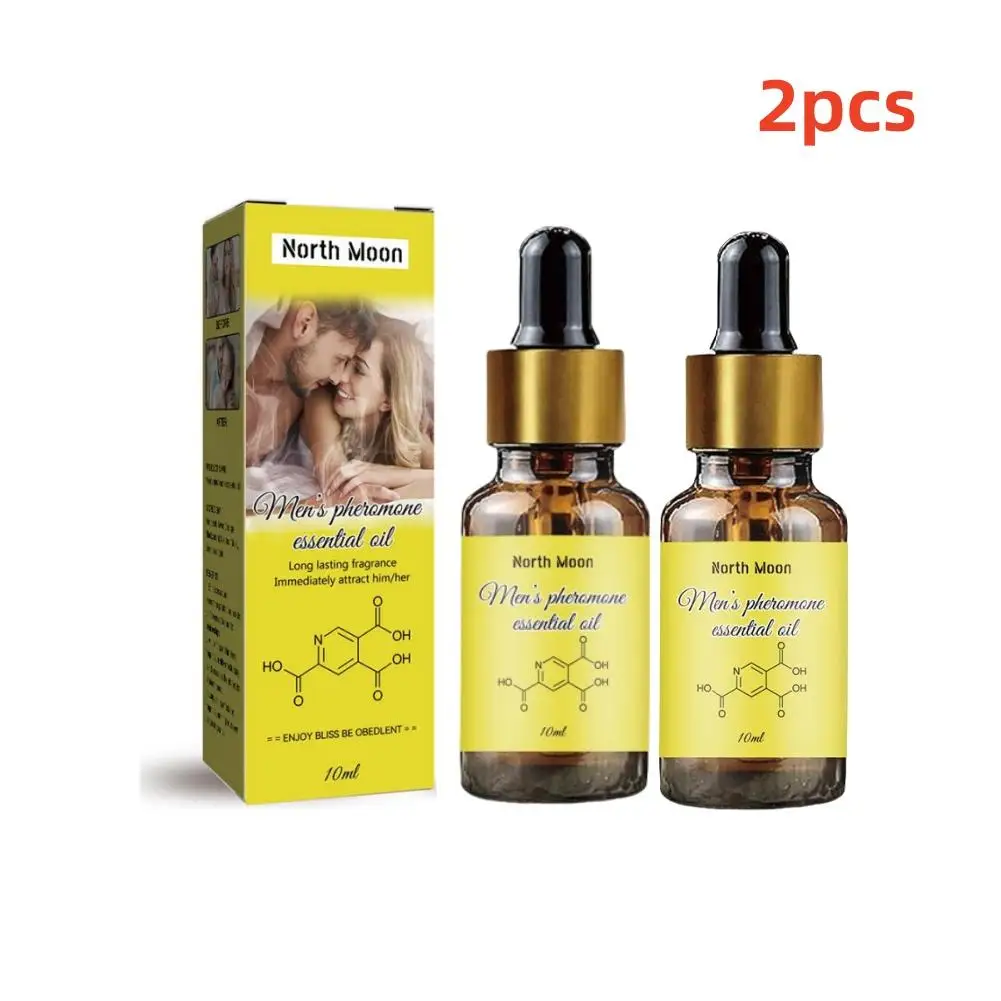 2pcs 10ml Men's Pheromone Essential Oil Long Lasting Natural Refreshing Body Essence Fragrance Attracts Women Into Fragrances