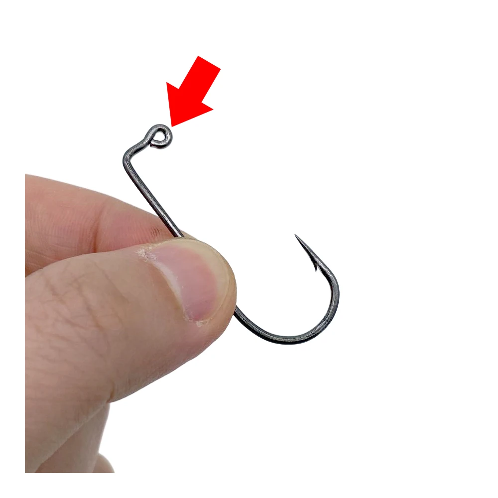 50Pcs Lead hook  High carbon steel  Flat play  barb  Right Angle hook  Luya  crank  band  assemble  accessories  Fishing tackle