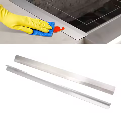 2PCS Gap Cover Kitchen Stove Counter Gap Cover Easy Cleaning Stainless Steel Gap Cover Kitchen Accessories