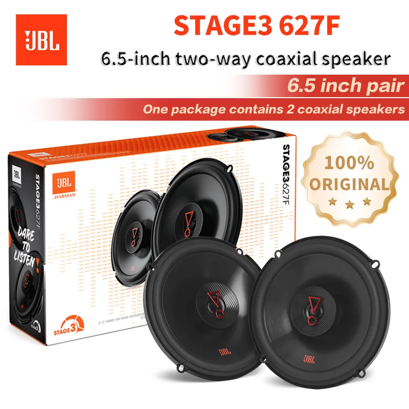 Jbl alto-falante de áudio do carro 6.5 polegadas stage3 627f alta fidelidade coaxial subwoofer de áudio do carro tweeter midrange alto-falante estéreo