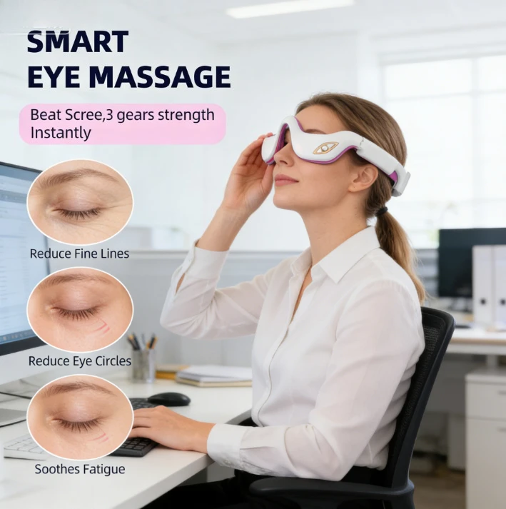 

3D Eye Massager for Wrinkles & Dark Circles – Red Light Therapy, Rechargeable Anti-Aging Device, Self-Care Gift