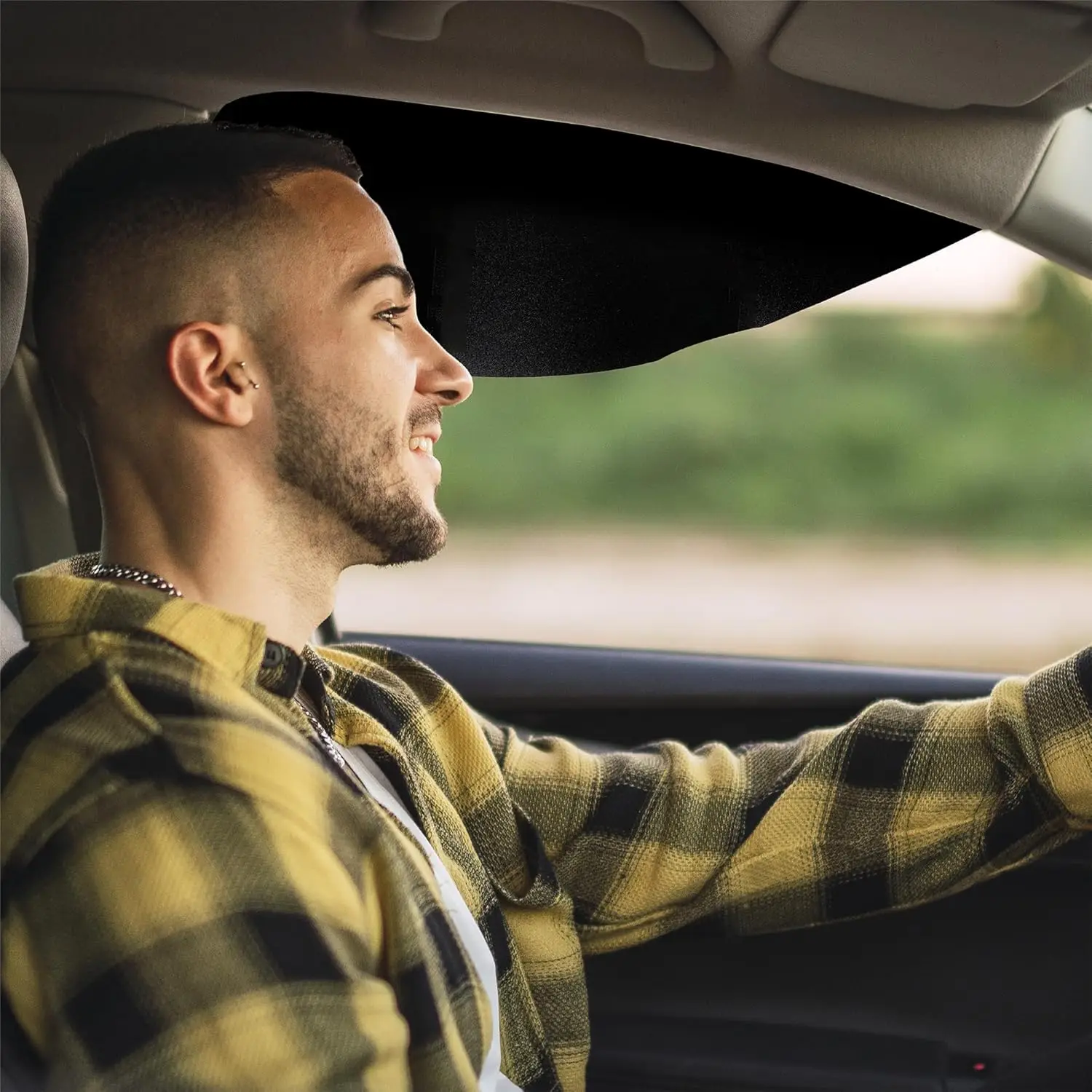 Car Window Shades for Side Window, Perfect for Driver's car Sun Shade Side Window, Easy On and Off, Foldable Plastic Sunshade fo