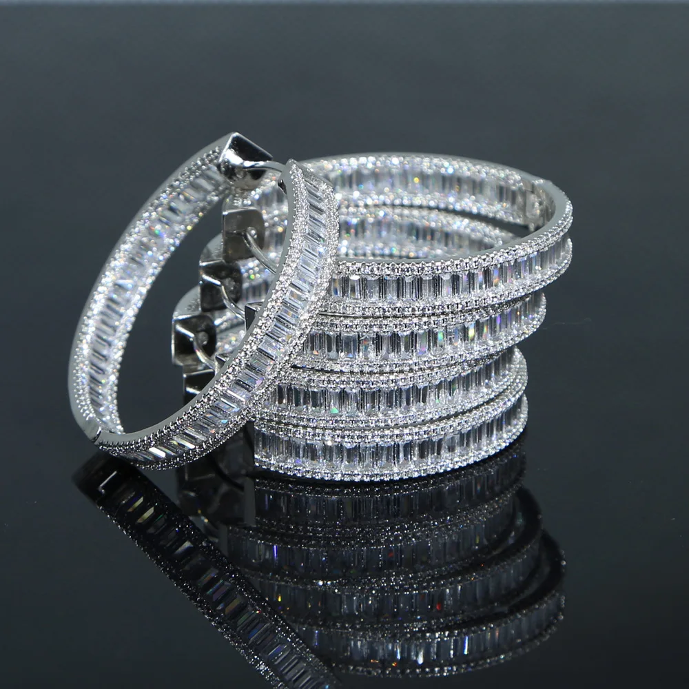 

Anztilam Big Square Zircon Iced Out Earrings For Women Zircon Bling Earrings Hip Hop Ear Studs Men Ear Jewelry Free Shipping
