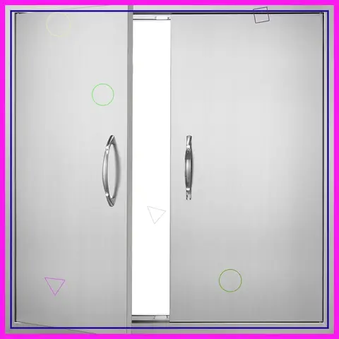 Double Outdoor Kitchen Door 31x31 Inch Stainless Steel Flush Mount for BBQ Island Grilling Station Cabinet