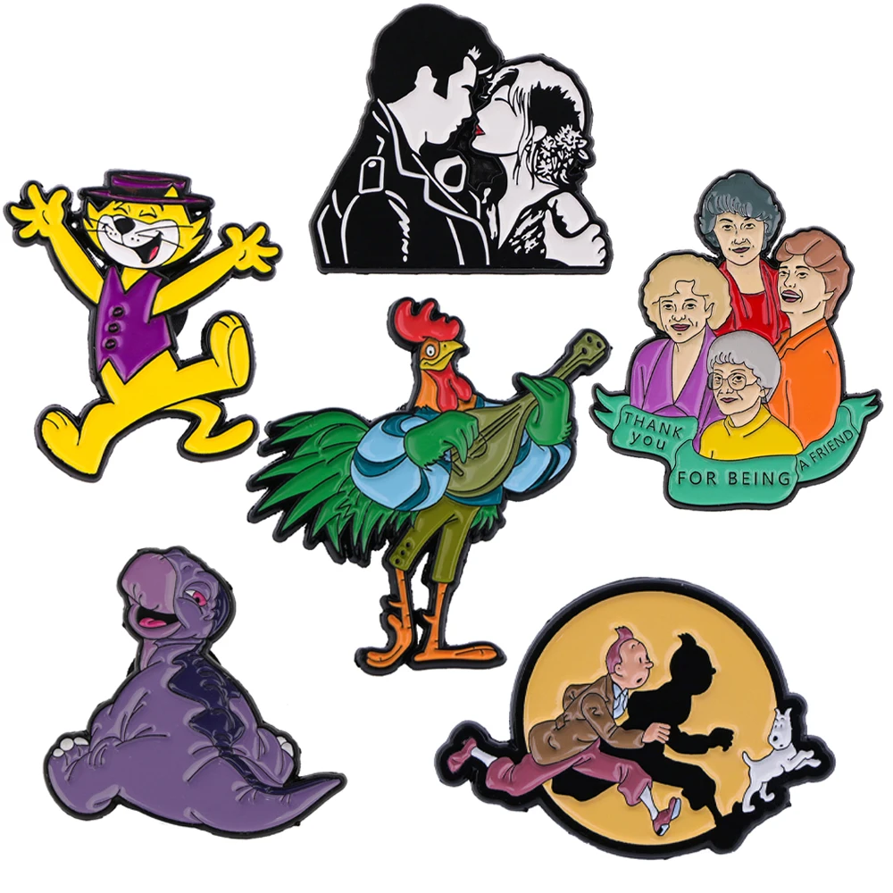 

Булавки с мультяшным котом для рюкзаков, булавки для лацканов, забавные значки из фильмов на одежде, эмалированная булавка, ювелирные аксессуары для портфеля, подарок