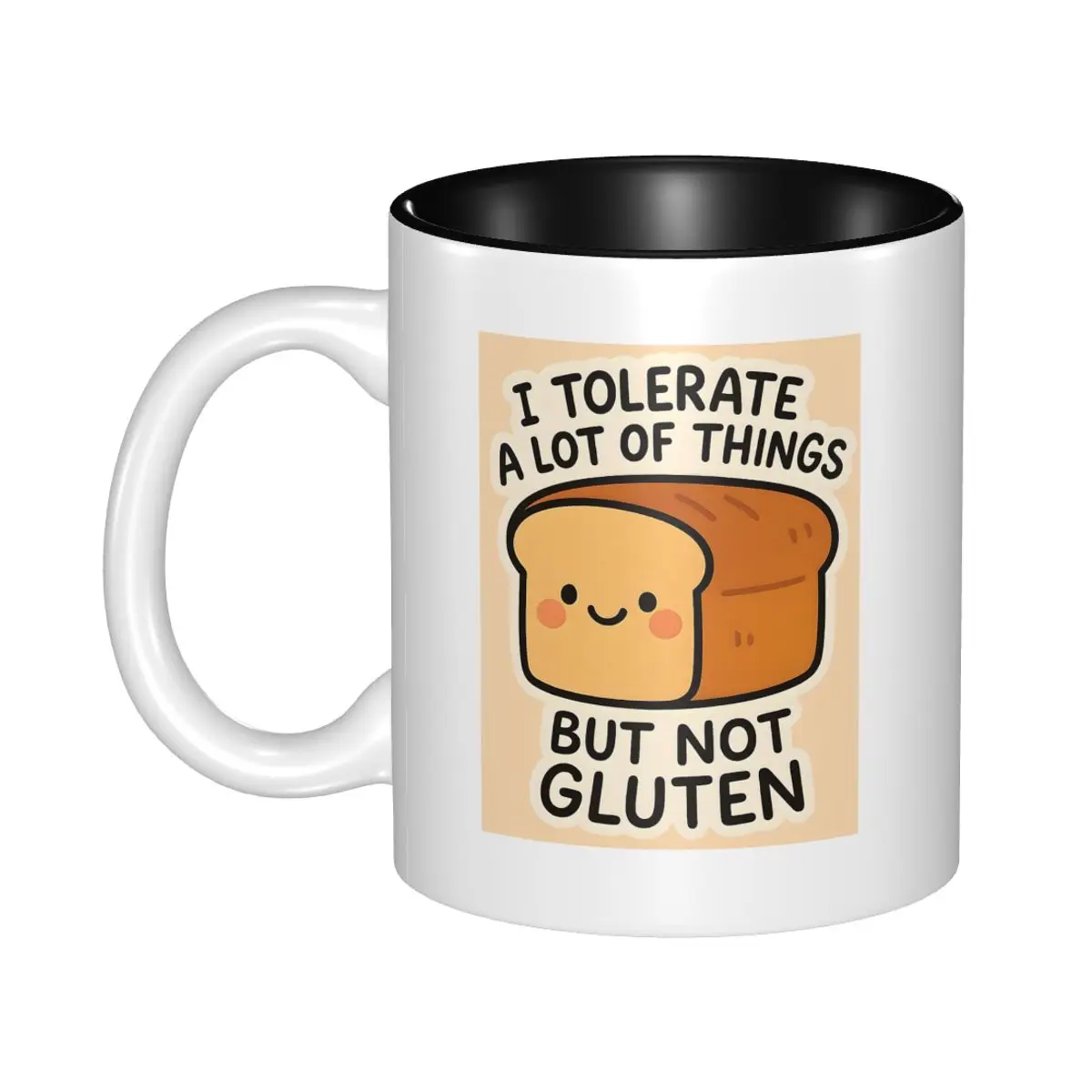 Toleran muchas cosas, pero no el gluten - Taza divertida para celíacos, tazas de café de cerámica, tazas de té, taza de leche, regalo para mujer y hombre