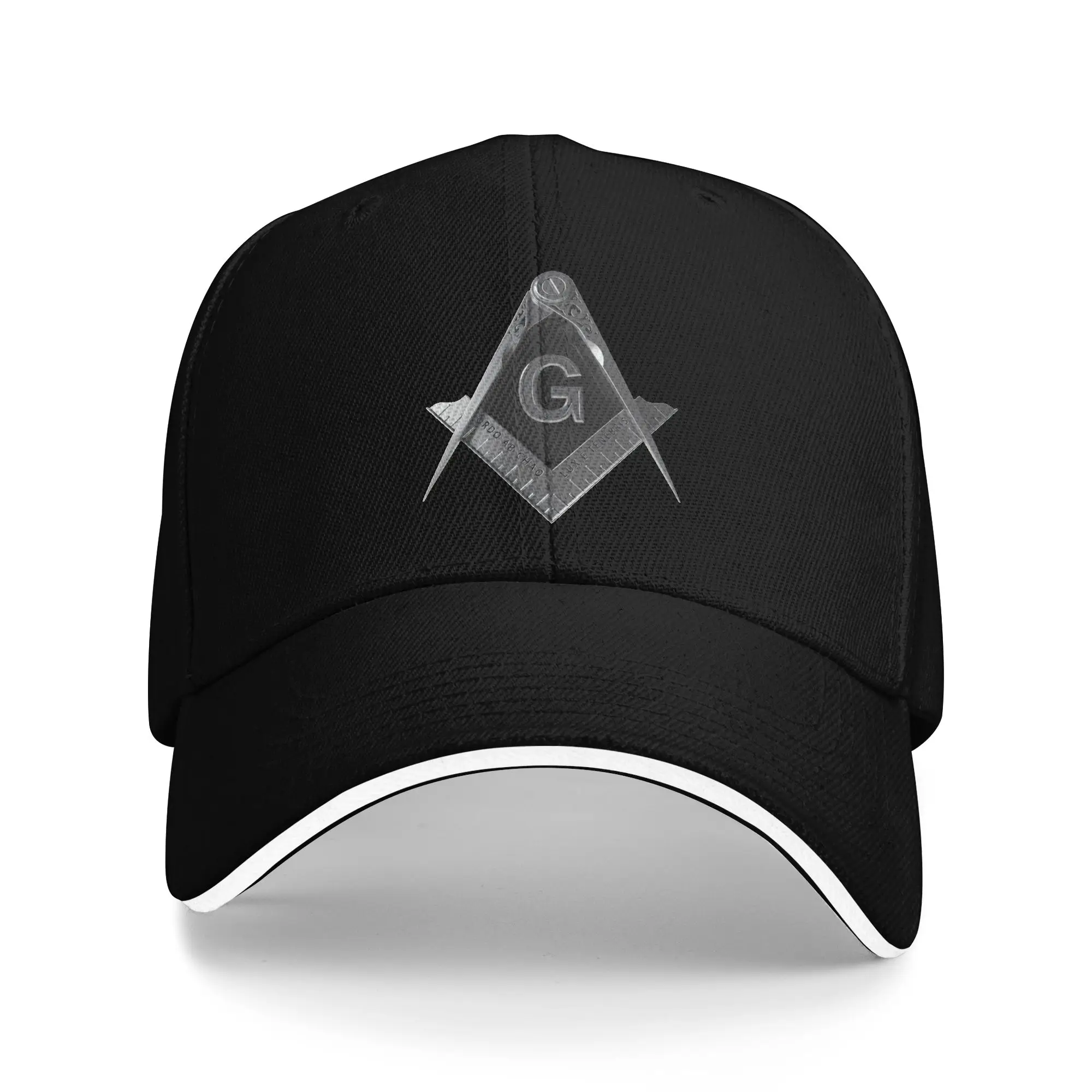 Hot Sale Freemason Square Compass Silver Masonic Baseball Cap  Durable Sun Caps  Outdoor Workout Sun Caps