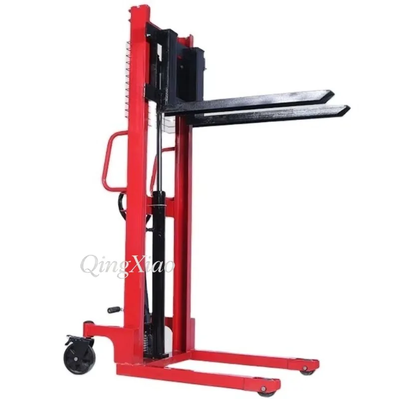 Manual Operated Hydraulic Hand Stacker Forklift Adjustable Fork 1.6m Max Lift Height Stable Hydraulic Structure Easy Operation