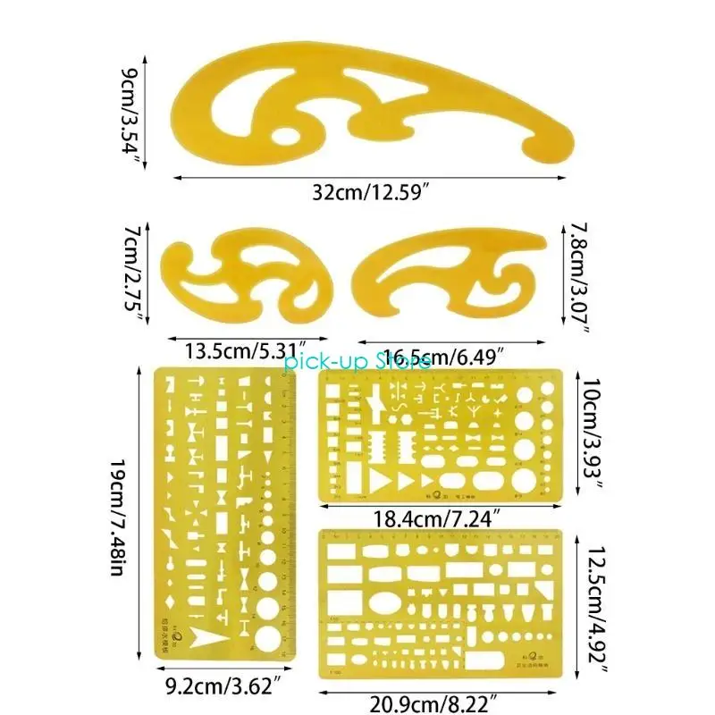 Q5WA Geometria Righello Forme Stencil da disegno per artisti Designer Architetti