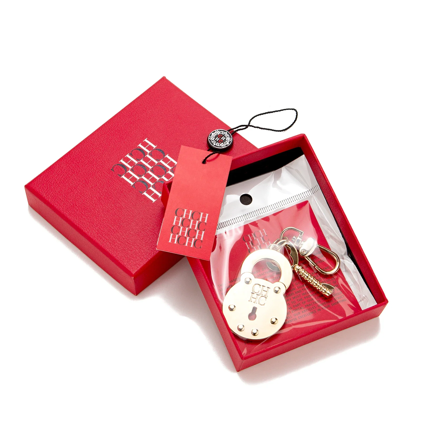 Exquisite pendant lock design, bag accessories, zipper, keychain, fashionable gift box packaging