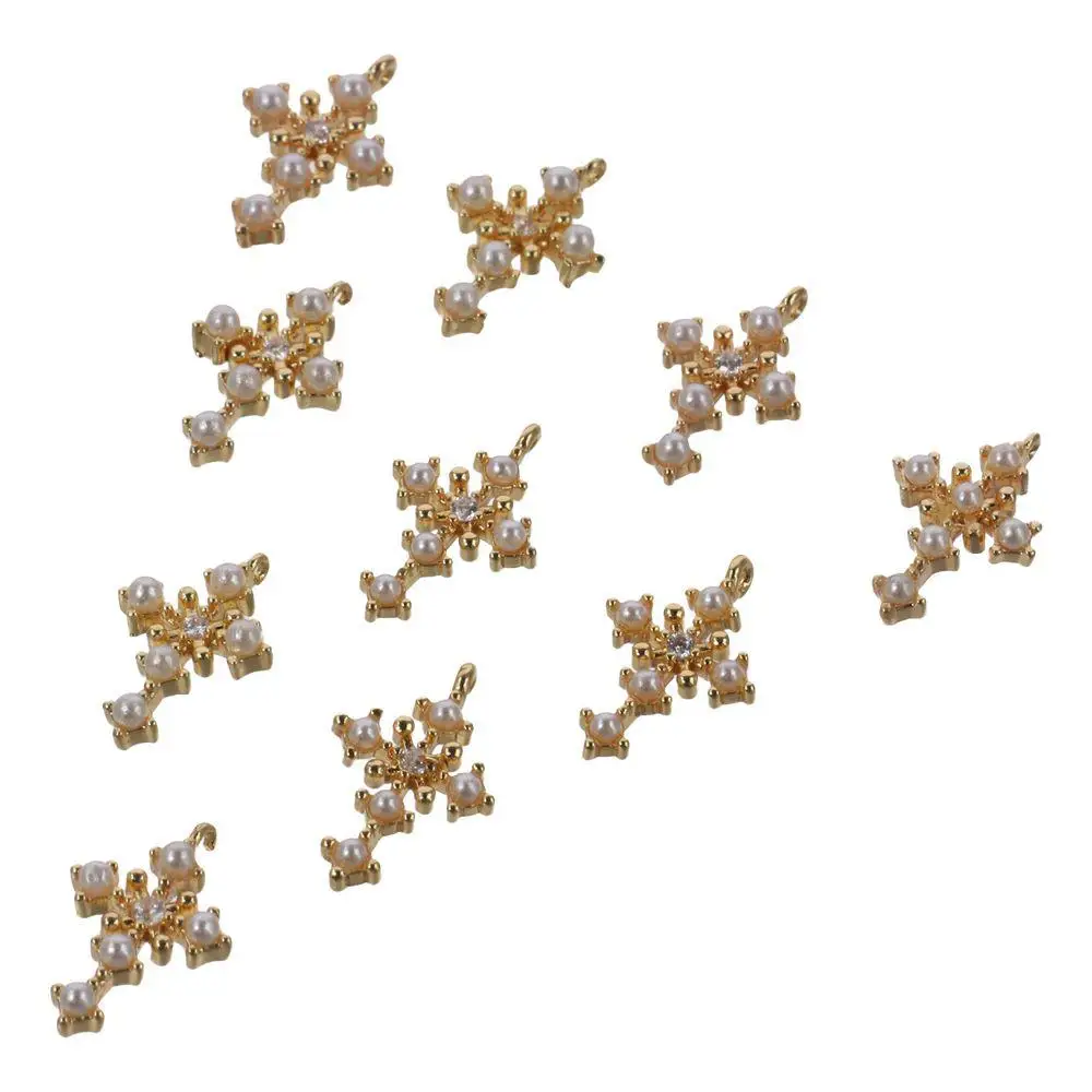 

Cross Charms Cubic Zirconia Brass Cross Charms Gold Clear Cross Charms Plated Micro Pave Cubic Handmade Crafts Lovers