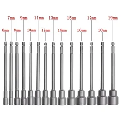 1 Pcs Socket 150mm Long 6mm-19mm Hexagon Nut Driver Drill Bit Socket Wrench Extension Sleeve Electrical Drill Accessories