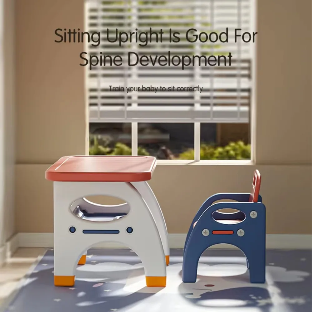 Hot Sale 1 MOQ Baby Foldable Plastic Homework Desk Nordic Children Furniture Study Tables and Chair Set for Kids Bedroom
