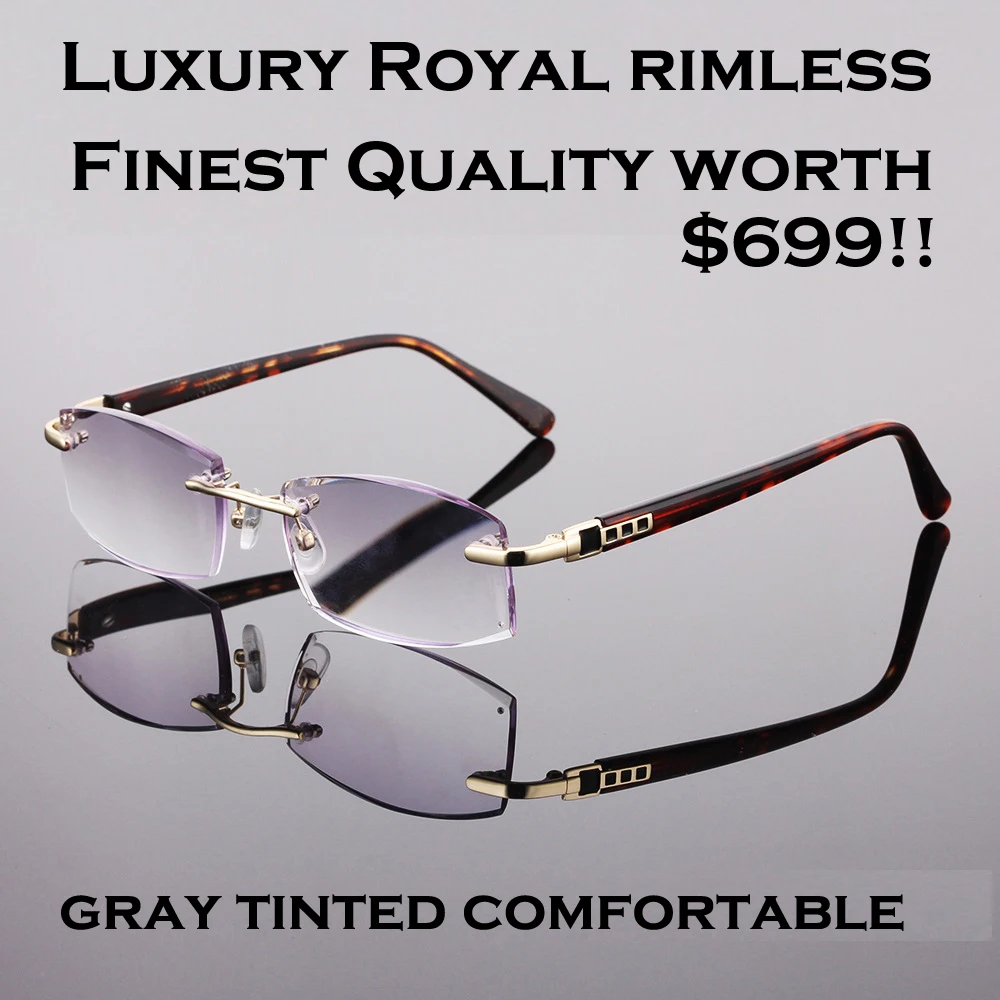 

CLARA VIDA NEW DIAMOND SHAPED LENSES RIMLESS HIGH QUALITY LUXURY DESIGNER READING GLASSES +1 +1.5 +2 +2.5 +3 +3.5 +4