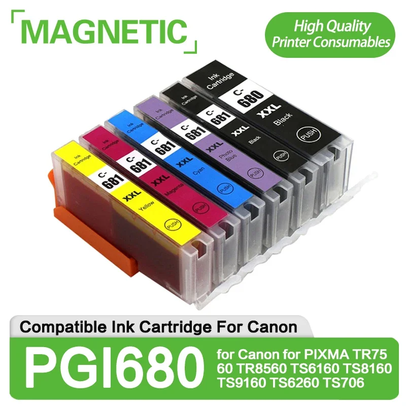 PGI-680 CLI-681 Compatible for pgi680 cli681 ink cartridge for Canon for PIXMA TR75 60 TR8560 TS6160 TS8160  TS9160 TS6260 TS706