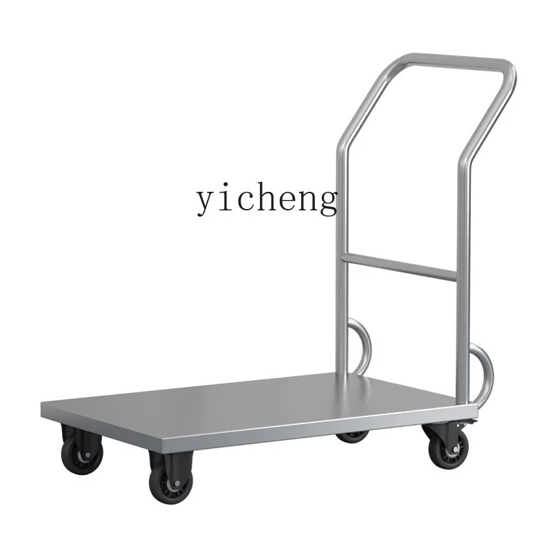 

ZC 304 stainless steel flat trolley clean room GMP workshop material handling turnover truck