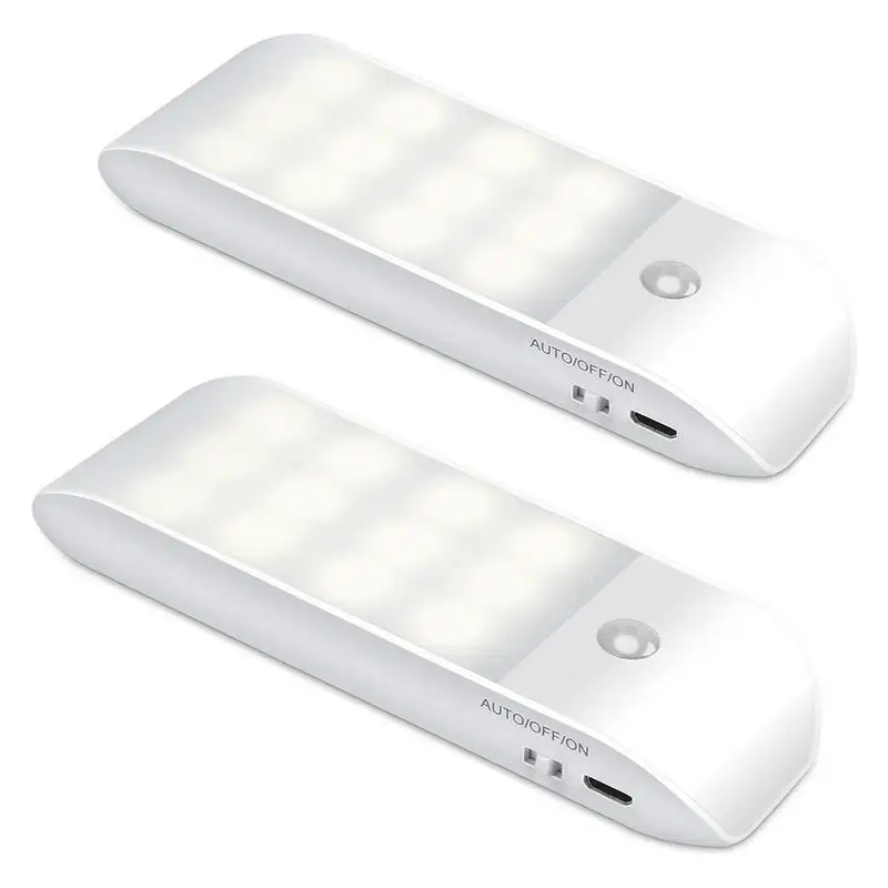 Luz recarregável do armário USB com sensor de movimento, Under-Counter, Energy-Saving Lights para banheiros sala de estar