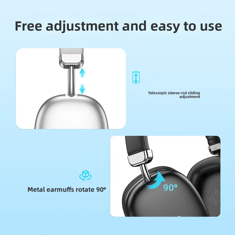 HOCO Air Upgrade Wireless Bluetooth 5.3 Music Headphone Mic HiFi Audio Headset Stereo Sound Sport Earphones 40MM Driver 45Hrs view 3