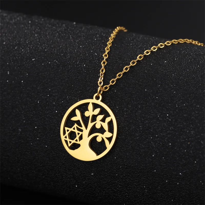 Klassische Goldfarbe Edelstahl Halskette für Frauen Kette Halsreif Mond Kaktus Anhänger Halskette Schmuck Geburtstags geschenk Großhandel – Detail 30