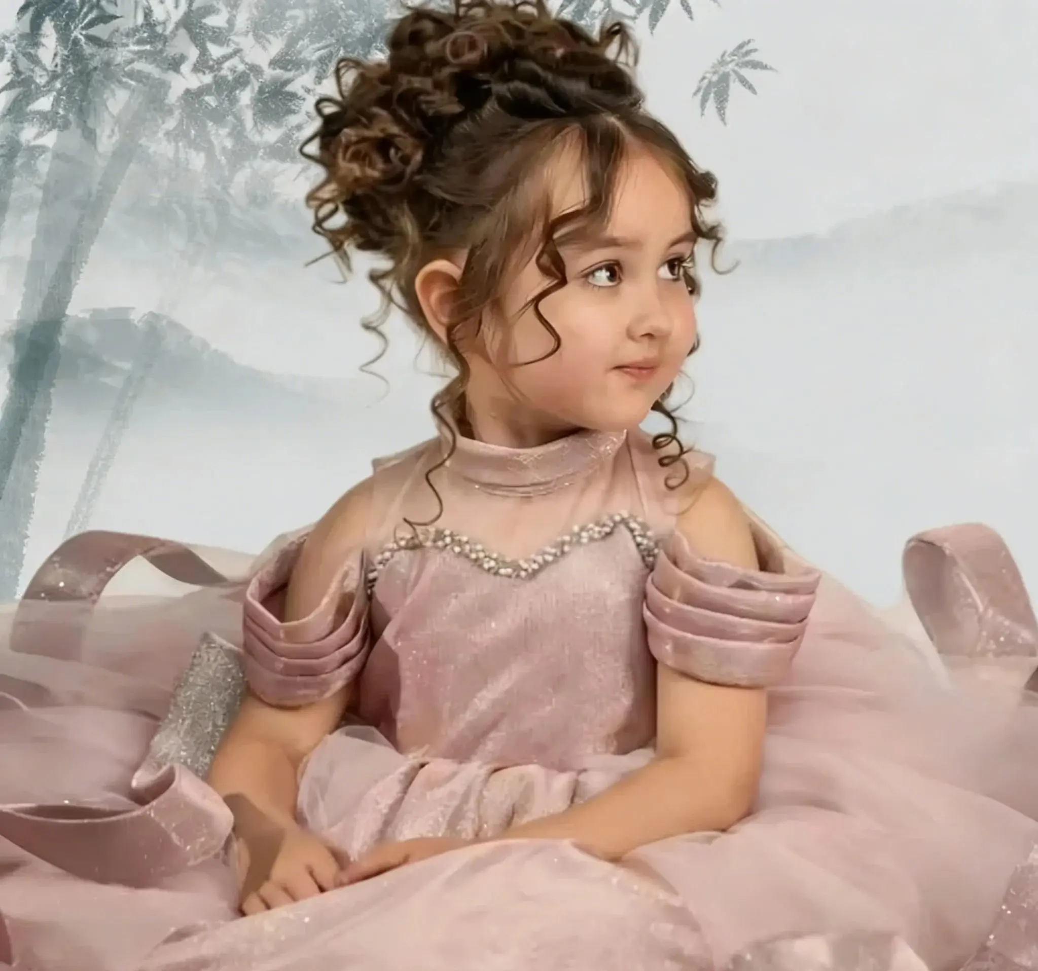 Princess Customized Flower Girl Dresses for Wedding Tulle Layered Floor Lenght Kids First Communion Birthday Ball Gowns