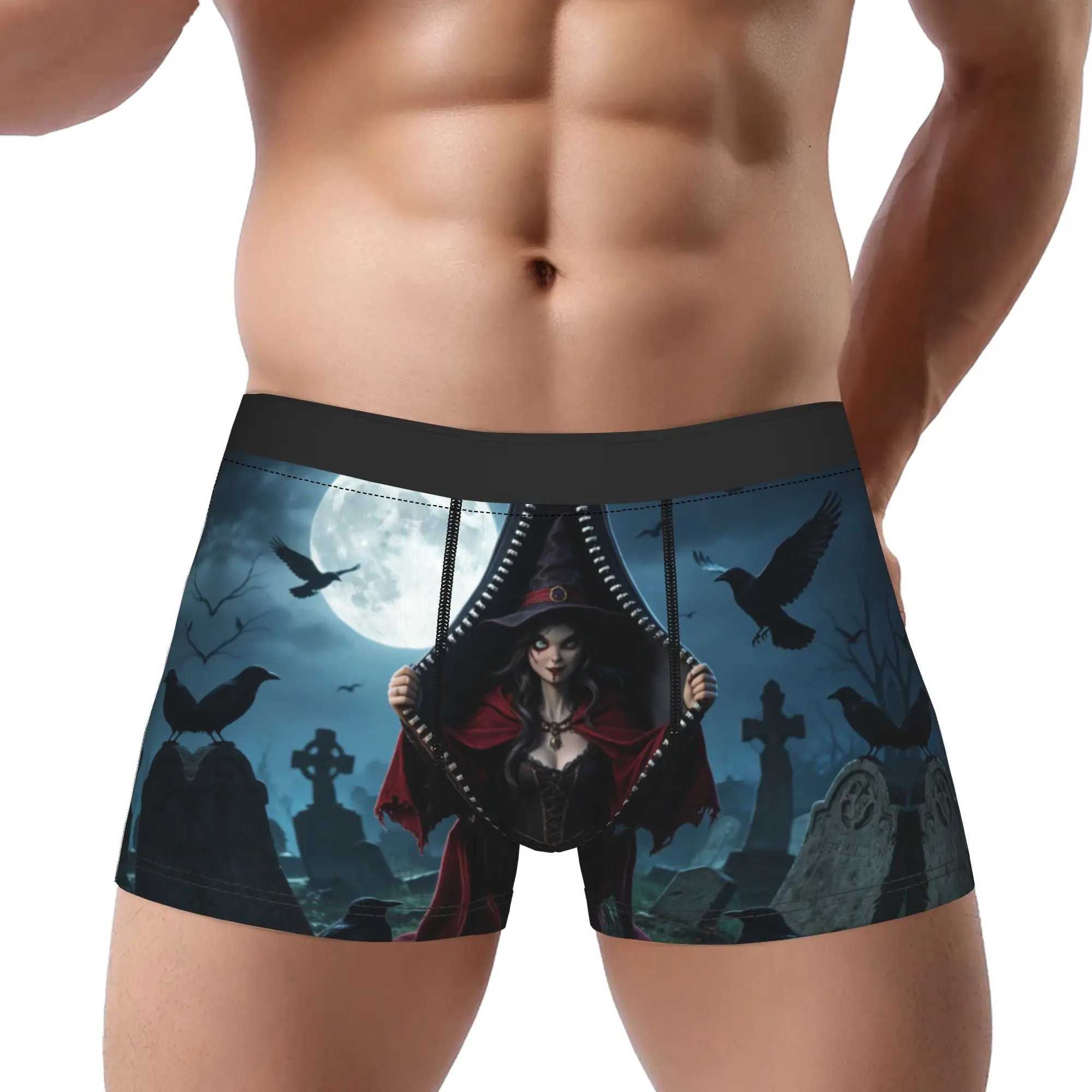 

Funny and scary cartoon character 3D zipper peeking out Underpants Homme Panties Male Underwear Ventilate Shorts Boxer Briefs
