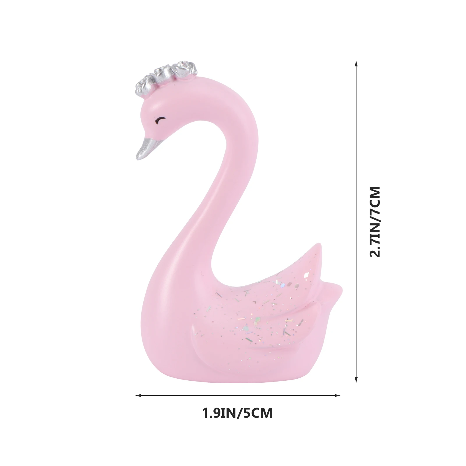 

3 Pcs Resin Swan Adornment for Cake Decor Desktop Car Interior Lovely Craft Mini Model Home Decor