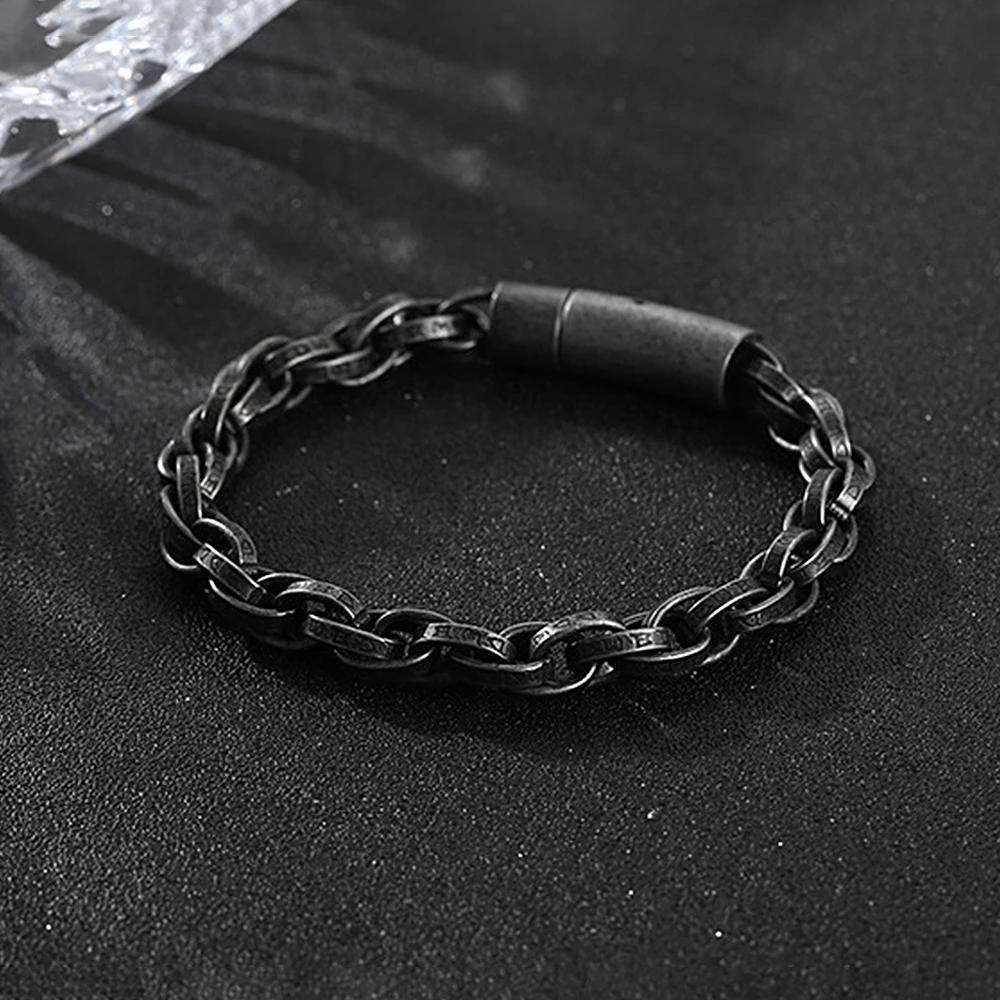 Fashion Stainless Steel Punk Weave Bracelet Men's Personalized Trendy Accessories Bracelet Cyclist Amulet Jewelry Gift Wholesale