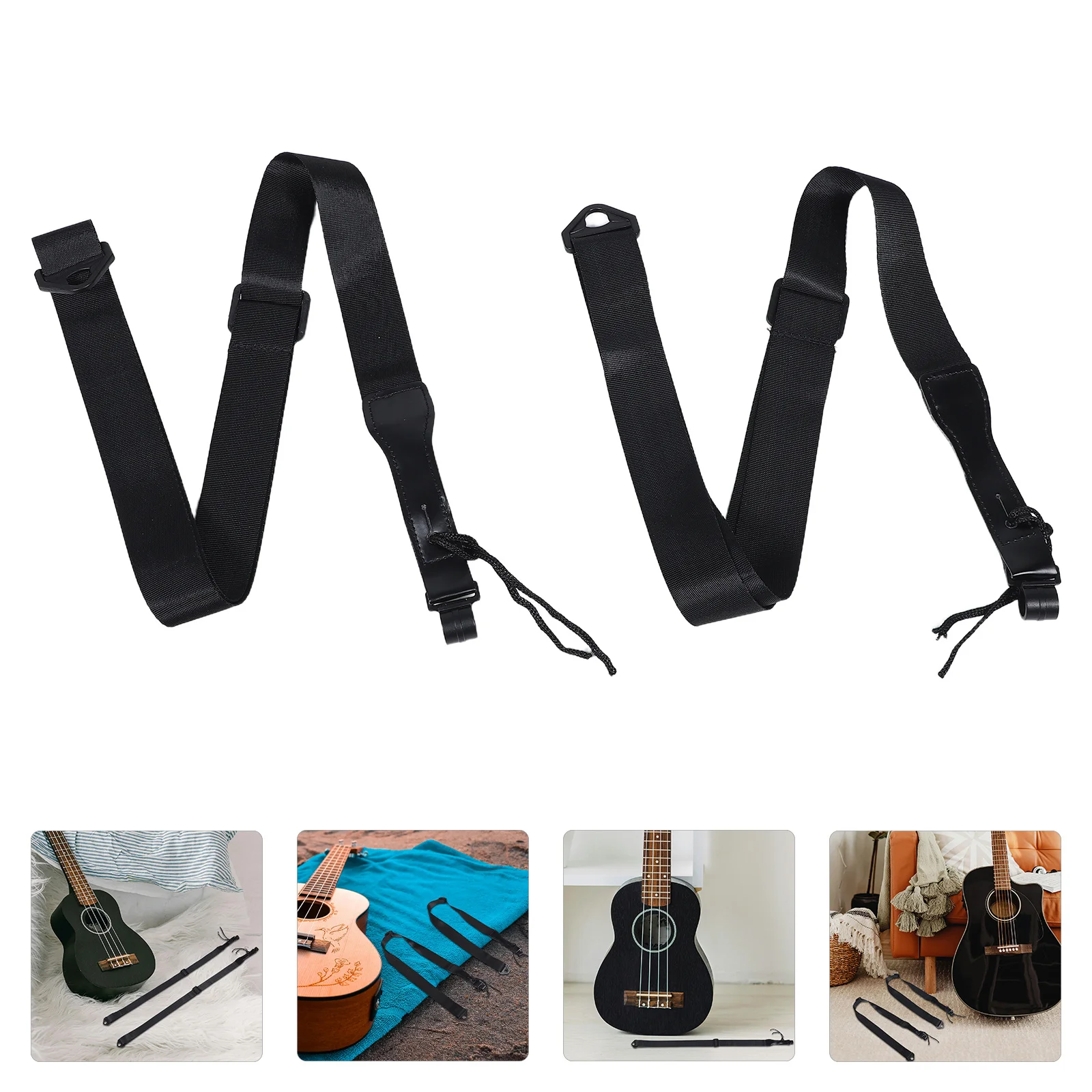 

2Pcs Ukulele Strap Adjustable Length Hawaiian Four-String Back Shoulder Band for Kids Adults Durable Soft Touch Support