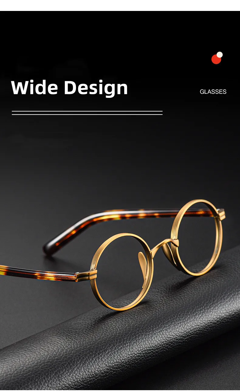 Vintage Titan Legierung Gläser Rahmen Männer Kleine Runde Lesebrille Optische Brillen Frauen Luxus Marke Brillen – Detail 2