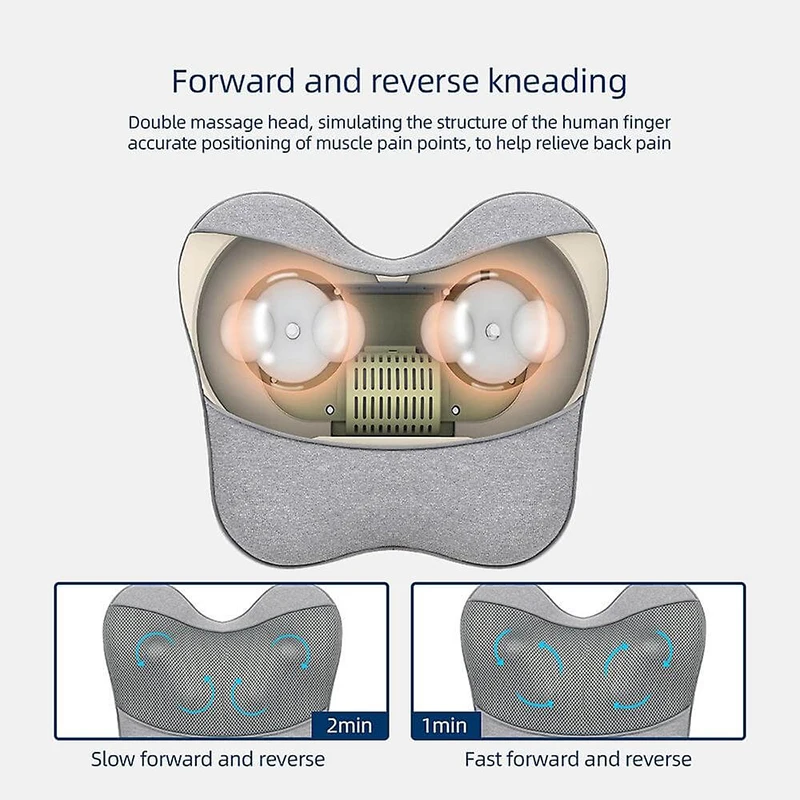 ネックマッサージャー多機能枕 3D こねる加熱マッサージ機頸椎枕指圧深部組織療法大人の枕