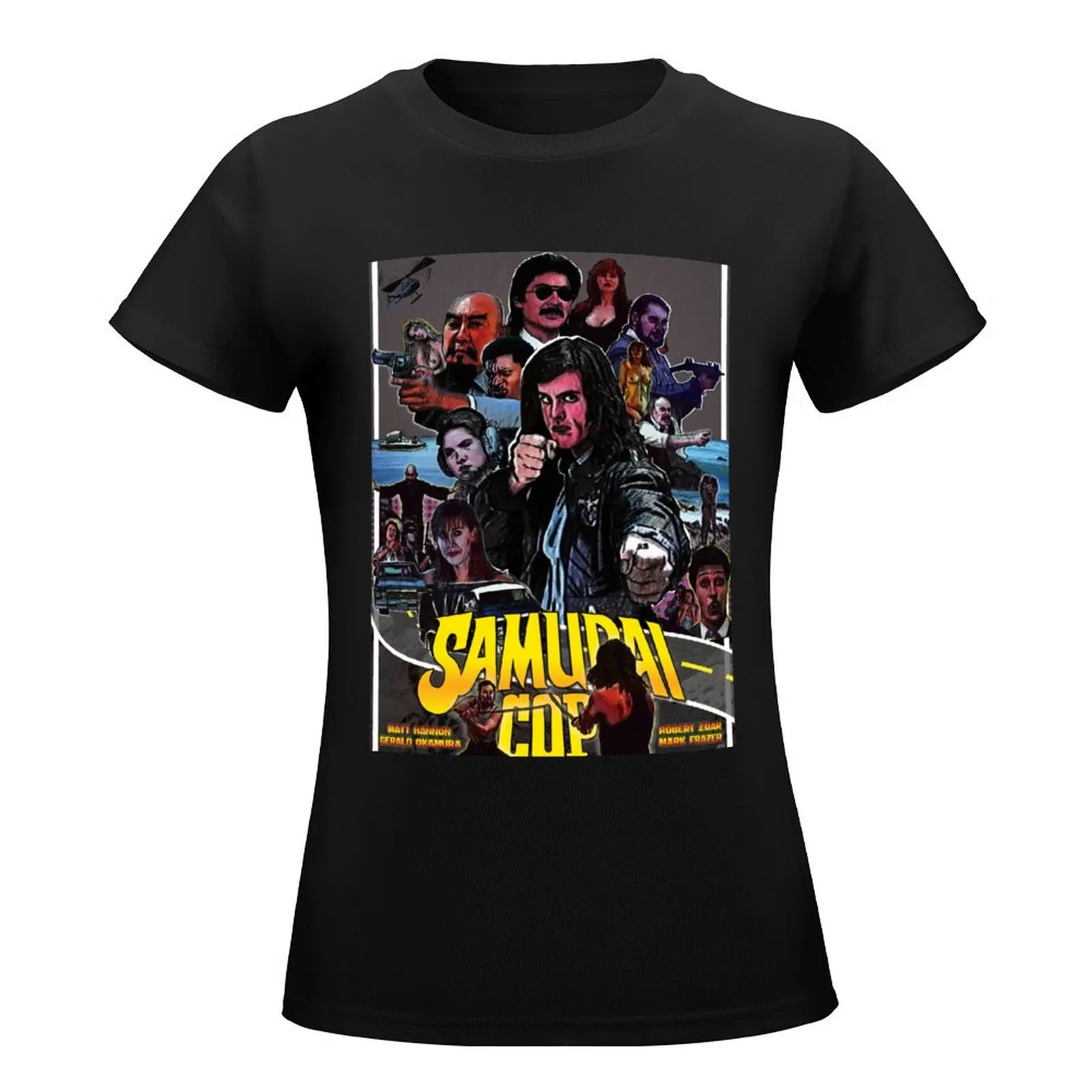 Samurai Cop T-Shirt Plus Size Tops Hippie Kleding Zomer Kleding Schattige Zwarte T-Shirts Voor Vrouwen