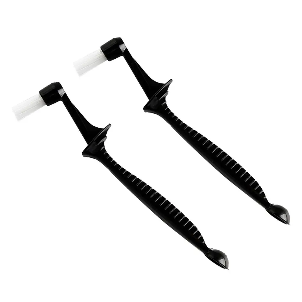 Coffee Machine Cleaning Tool Pair Nylon Espresso Brush Plastic Handle Accessory for Barista and Home Coffee