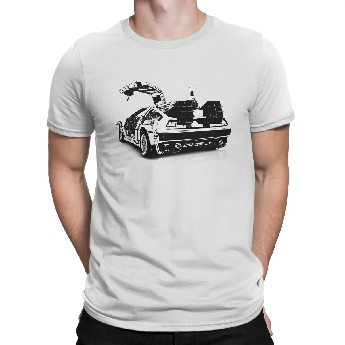 Back To The Future Men\'s TShirt Delorean Vector Distinctive T Shirt Graphic Sweatshirts New Trend