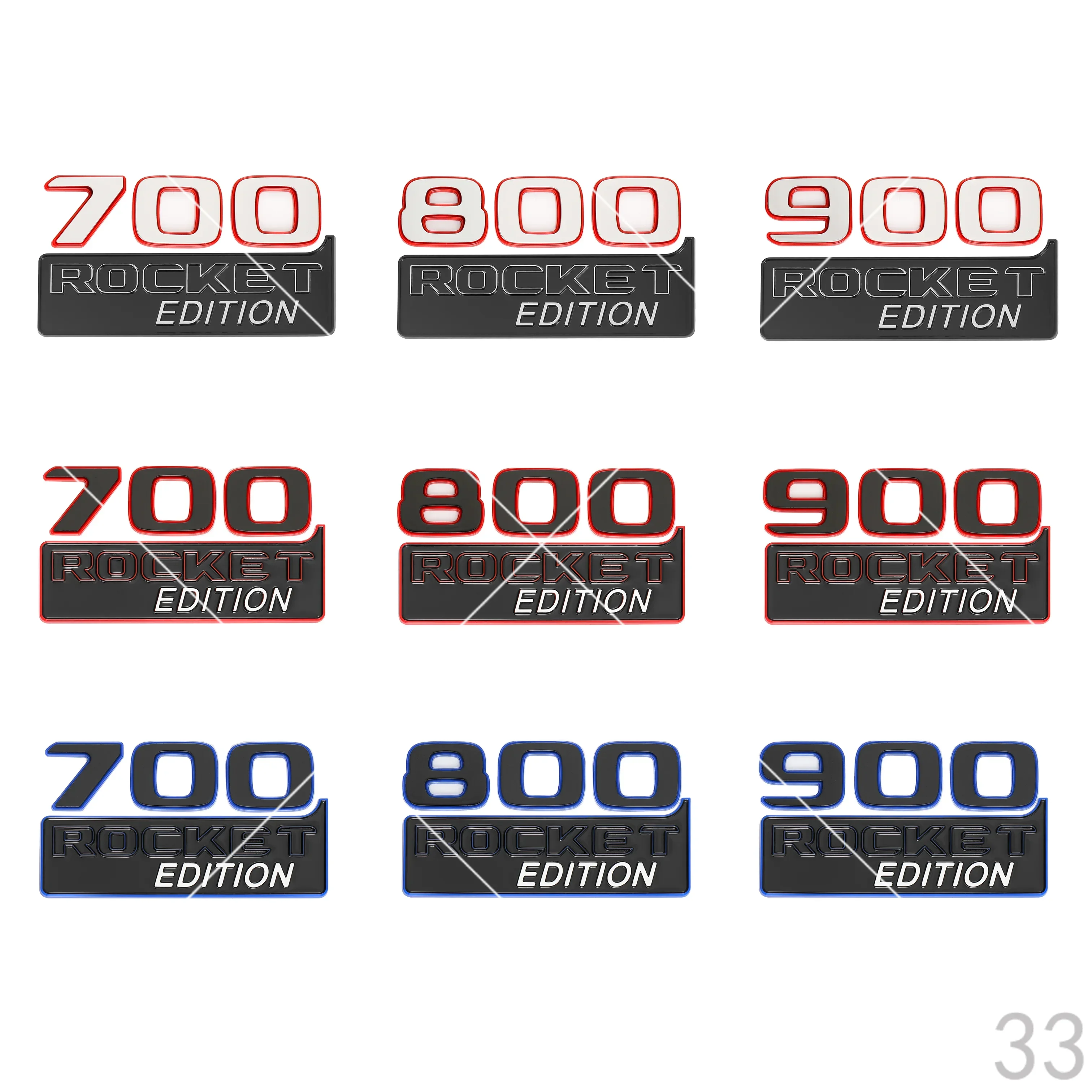 New Color Blocking Car Badge 700 800 900 ROCKET Logo ABS Side Fender Trunk Body Emblem Decals Sticker For G Series W463 W464 A