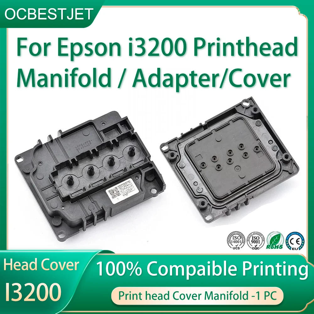 For Epson I3200 A1 E1 U1 Printhead Cover Manifold For Print Head Adapter Water/Oil Basd Ink Rubber Pad Included