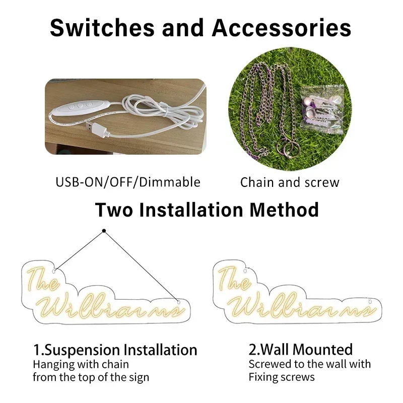 شخصية LED النيون تسجيل اسم مخصص/النص USB بالطاقة ضوء النيون مع التحكم في مفتاح باهتة للمنزل بار مقهى الزفاف