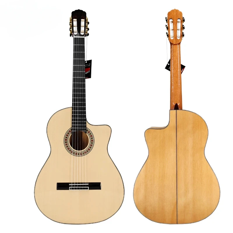 

Factory Low Budget Price Handmade All Solid Top Flamenco Guitar Vintage Spanish Classical Guitar